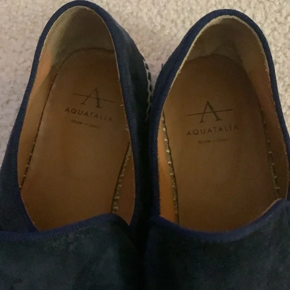 Aquatalia Navy Blue Suede Loafers - Picture 4 of 9